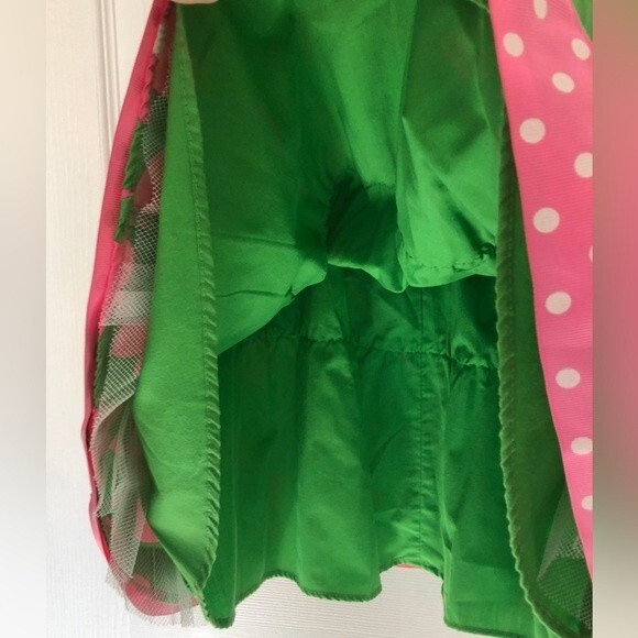 Bonnie Jean Size 6X Polka Dot Bow Floral Twirl Dress - Picture 5 of 10